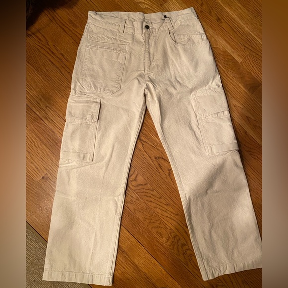 BRAND NEW MADHAPPY BEIGE CARGO PANTS - Picture 1 of 3